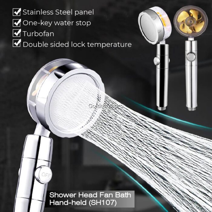 TurboFlow 360°: High-Pressure Handheld Shower Head with Dynamic Rotation - Image 3