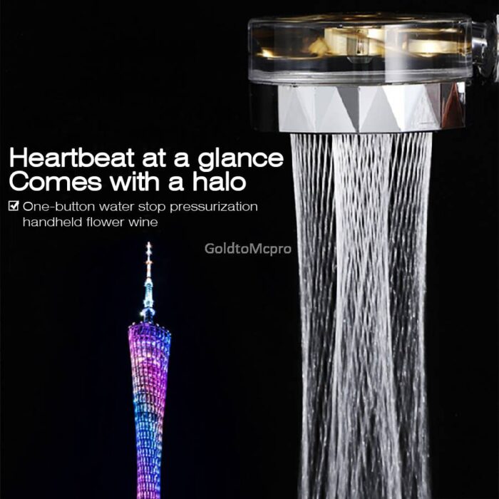 TurboFlow 360°: High-Pressure Handheld Shower Head with Dynamic Rotation - Image 4