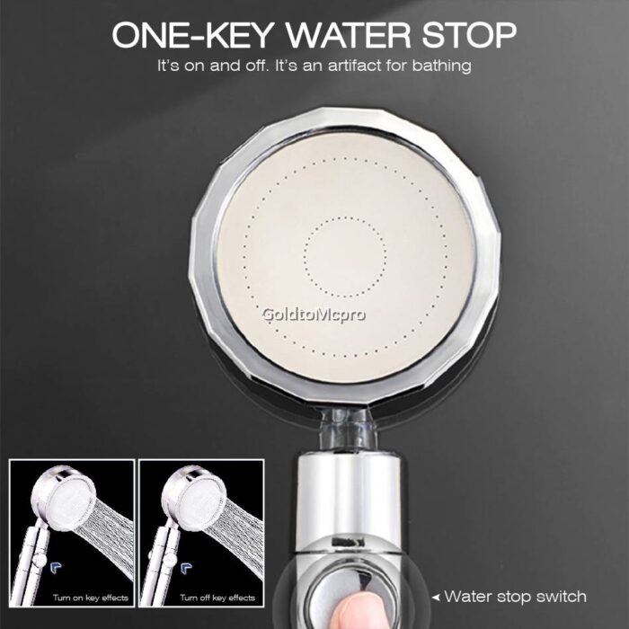 TurboFlow 360°: High-Pressure Handheld Shower Head with Dynamic Rotation - Image 5